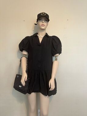 Pinch Black Collared V-Neck Tunic